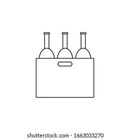 beer bottle box, vector icon on white background