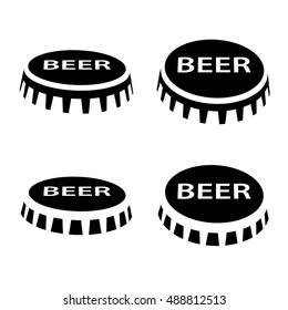 beer bottle cap black symbol vector