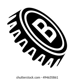 beer bottle cap black symbol vector