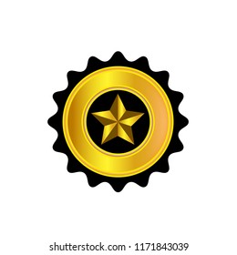 beer bottle cap - bottle cork design - top view, sertificate icon vector