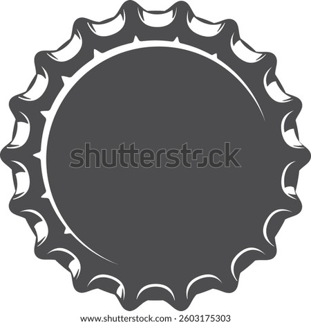 Beer bottle cap. Metal cork from beer bottle. Black lid for glassware bottle of drink.
 