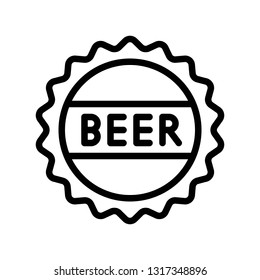 Beer Bottle Cap vector, Feast of Saint Patrick line style icon