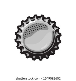 Beer bottle cap. Vector illustration isolated on white background.