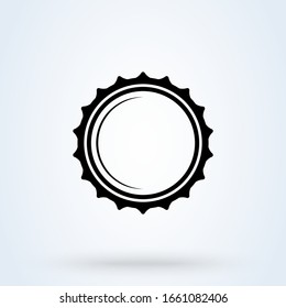 Beer Bottle cap vector. Illustration isolated icon. 