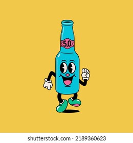 Beer bottle cartoon character