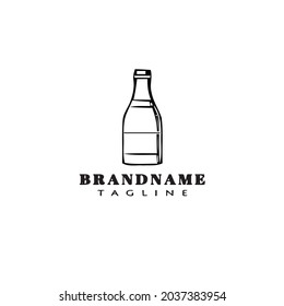 beer bottle cartoon logo icon design template black modern isolated vector