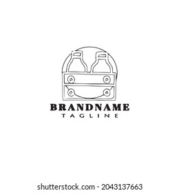 beer bottle cartoon logo icon design template black modern isolated illustration