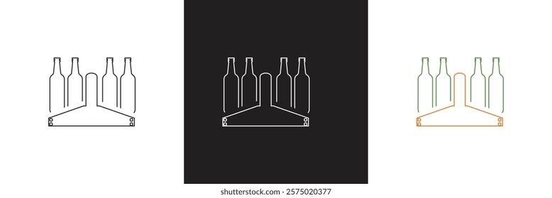 Beer bottle case icon.  isolated on white and black background. vector illustration. EPS 10