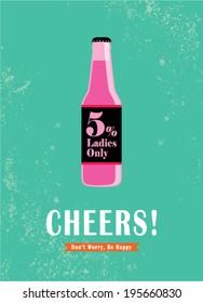 beer bottle cheers poster illustration