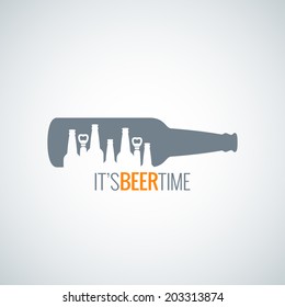 beer bottle city concept design background