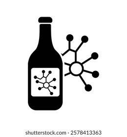 beer bottle, coat of arms of St. Petersburg and neural connections. 