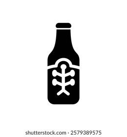 beer bottle, coat of arms of St. Petersburg and neural connections. 