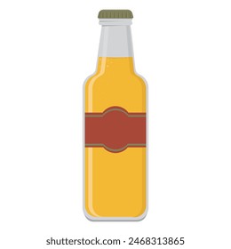 Beer bottle, color isolated cartoon-style illustration