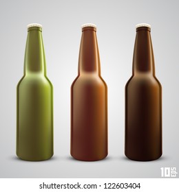 beer bottle color set, template design element, Vector illustration