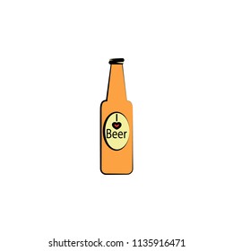 beer bottle colored sketch style icon. Element of beer icon for mobile concept and web apps. Hand drawn beer bottle icon can be used for web and mobile on white background