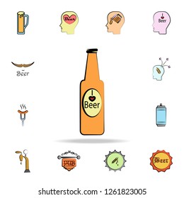 beer bottle colored sketch style icon. Detailed set of color beer in hand drawn style icons. Premium graphic design. One of the collection icons for websites, web design on white background