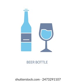 Symbol für Konzeptlinie der Bierflasche. Einfache Elementdarstellung. Bierflaschen-Konzept Umrisssymbol Design.