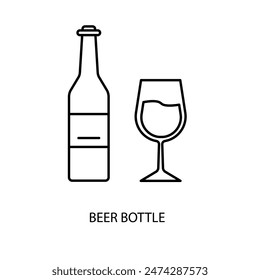 beer bottle concept line icon. Simple element illustration. beer bottle concept outline symbol design.