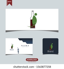 Beer bottle concept logo icon vector design