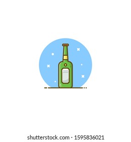 Beer bottle conceptual design idea for sticker, web line page and more