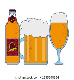 Beer bottle and cup