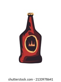 beer bottle design over white