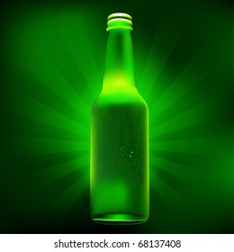 beer bottle with dew illustration