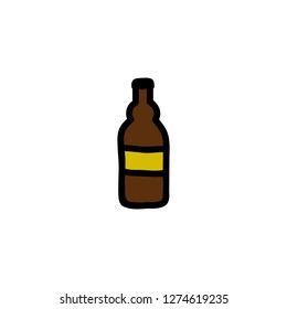 beer bottle doodle icon