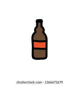 beer bottle doodle icon