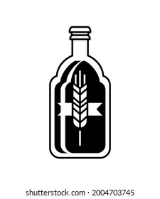 beer bottle drink line isolated