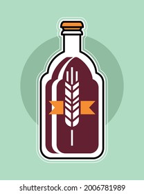 beer bottle drink retro style