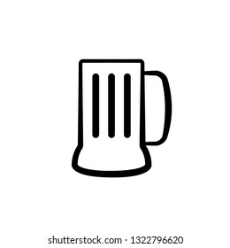 Beer bottle drinking alcohol icon.  Flat designed, black and white vector graphic.
