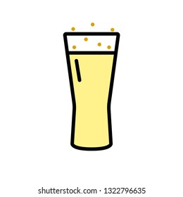 Beer bottle drinking alcohol icon.  Flat designed, black and white vector graphic.
