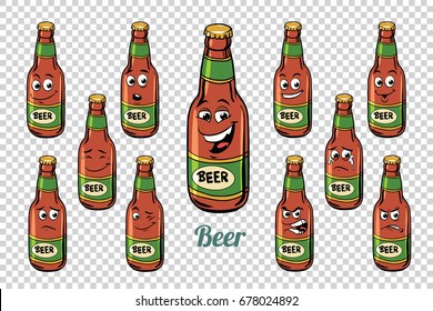 beer bottle emotions characters collection set