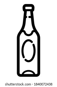 Beer Bottle Flat Icon Isolated On White Background