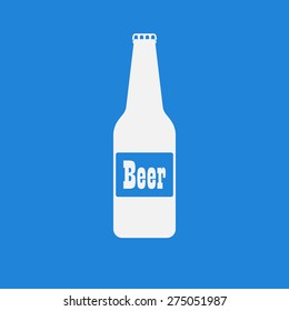 Beer bottle flat icon. Vector illustration EPS8