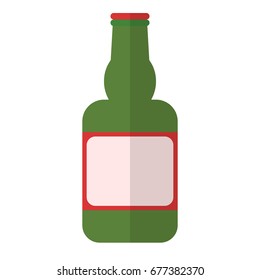 Beer bottle flat icon, vector sign, colorful pictogram isolated on white. Alcoholic beverage symbol, logo illustration. Flat style design