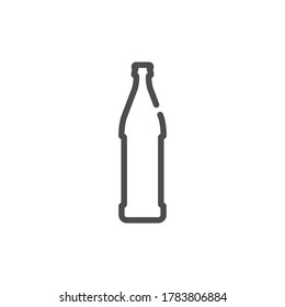 Botella de cerveza de estilo plano con fondo blanco. Diseño de plantilla simple. Diseño de icono de bebida. Objeto de esquema de ilustración aislado. Un símbolo de línea de una bebida alcohólica. Producto de bebida de una sola forma.
