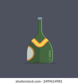 Botella de cerveza en diseño de Vector plano.