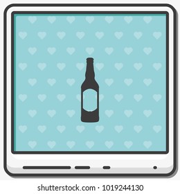 Beer bottle flat vector icon.