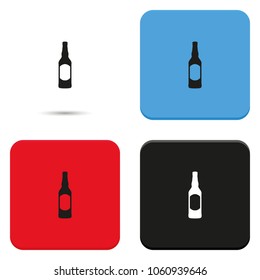 Beer bottle flat vector icon.