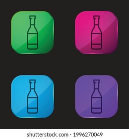 Beer Bottle four color glass button icon