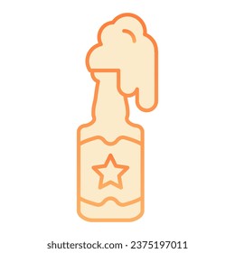Beer bottle with froth flat icon. Bar orange icons in trendy flat style. Lager bottle with foam gradient style design, designed for web and app. Eps 10