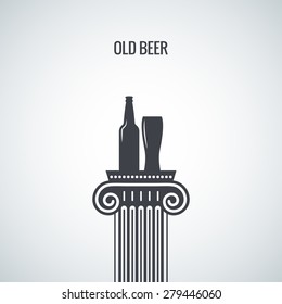 beer bottle glass classic design background