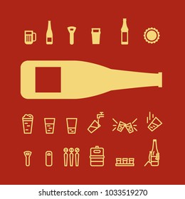 Beer bottle and glass. Craft beer.