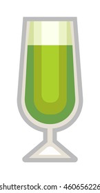 Beer bottle, glass and different types of beer label