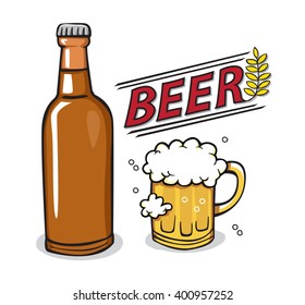 Beer bottle glass drink 