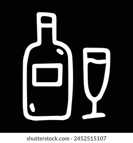 beer bottle with glass icon