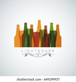 beer bottle glass logo banner design background