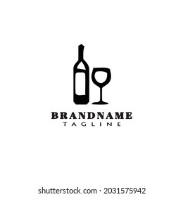 beer bottle and glasses logo icon design template modern illustration